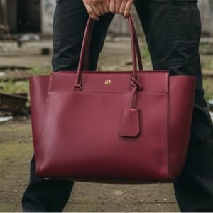 Tory Burch Robinson Red Wine Large  Tote - no hang tag